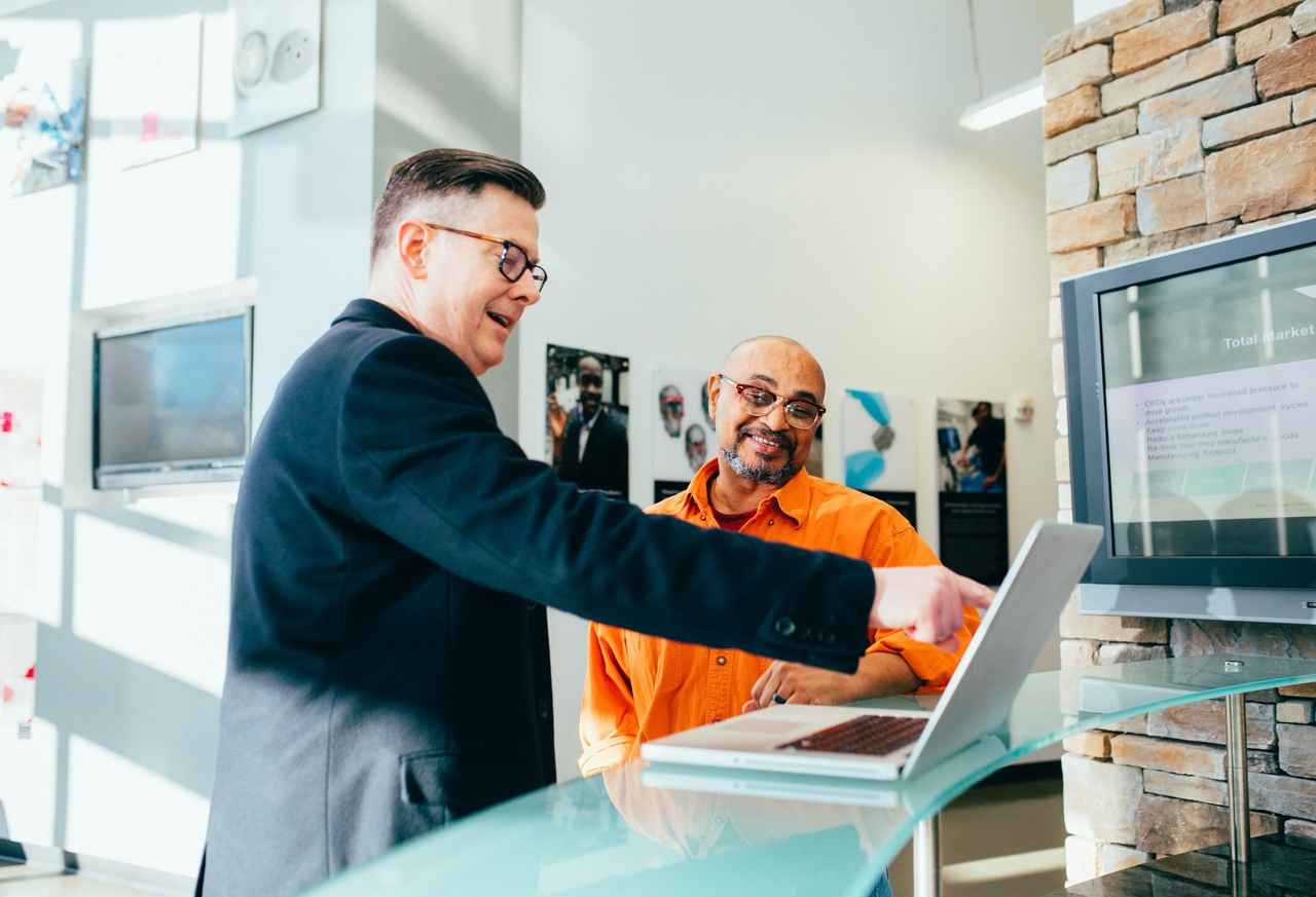 Sales man pitching