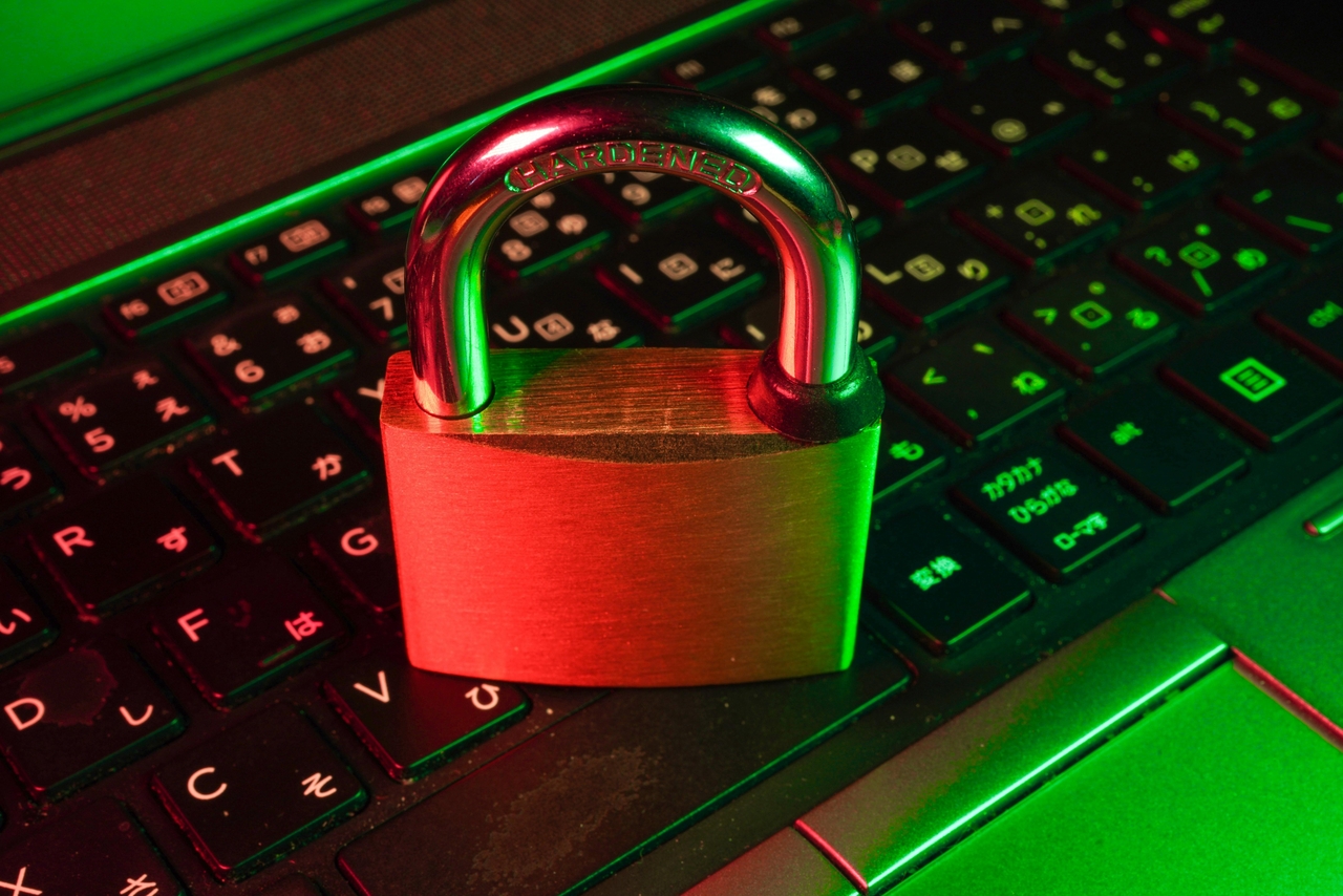 Padlock on a keyboard