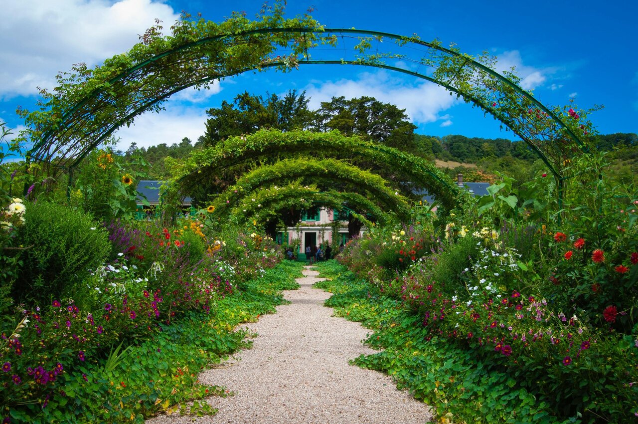 Path in a garden with arches