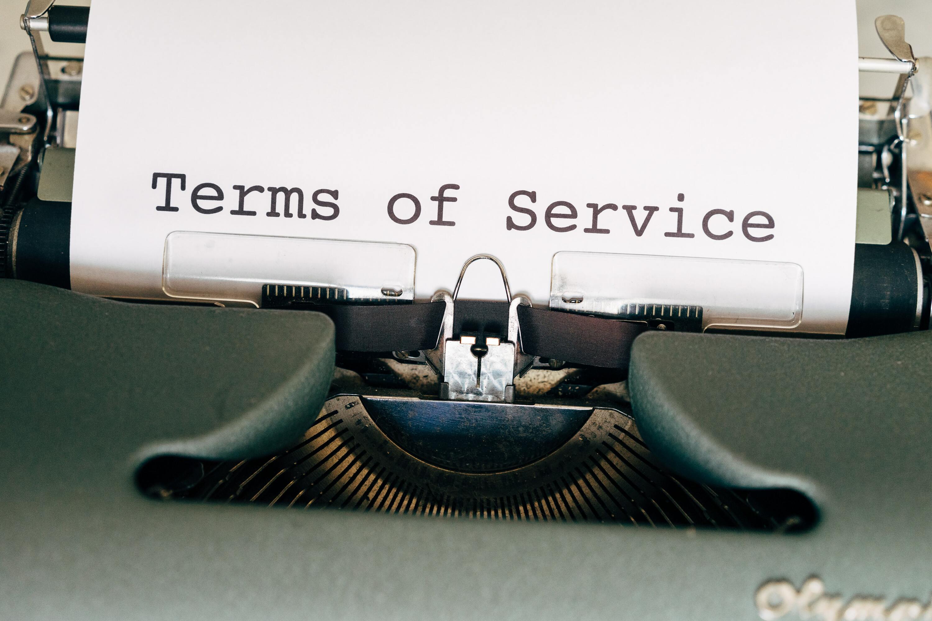Term of Service written on a paper