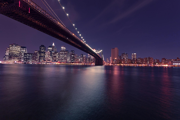 Bridge in a night city