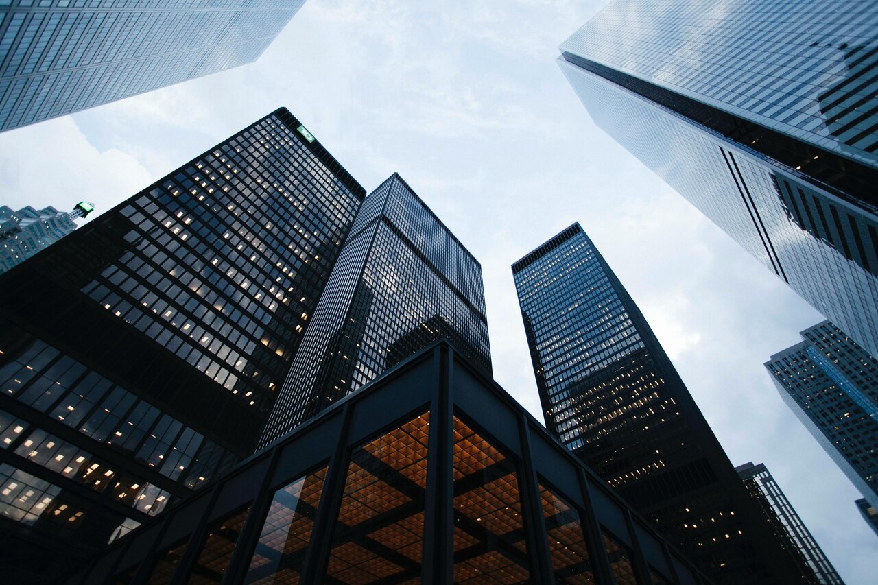 Buildings and sky background